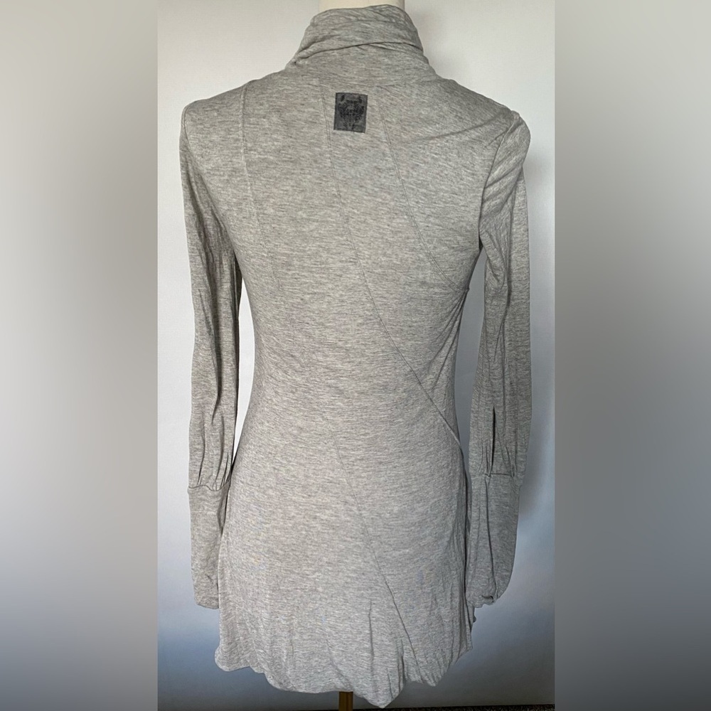 NEW w/TAGS DIESEL Turtleneck Bodycon Gray Visible Seams Balloon Bottom Dress XS - Picture 5 of 13